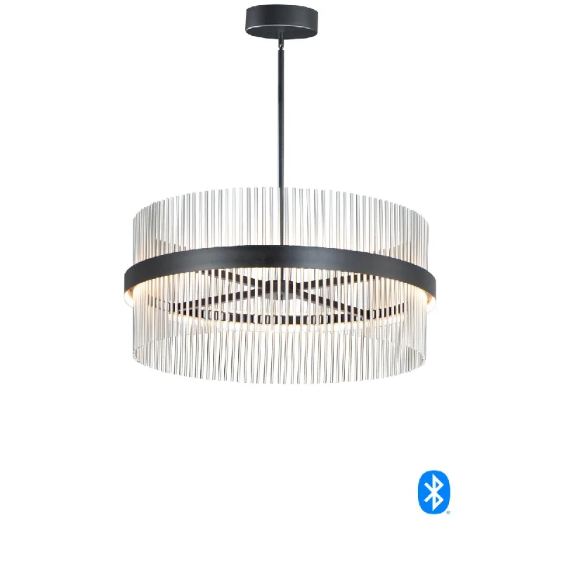 Explosion - Proof Industrial Lighting for Hazardous LocationsChimes 34 in. 2 Lights Smart LED Pendant Light Selectable CCT Nickel Finish