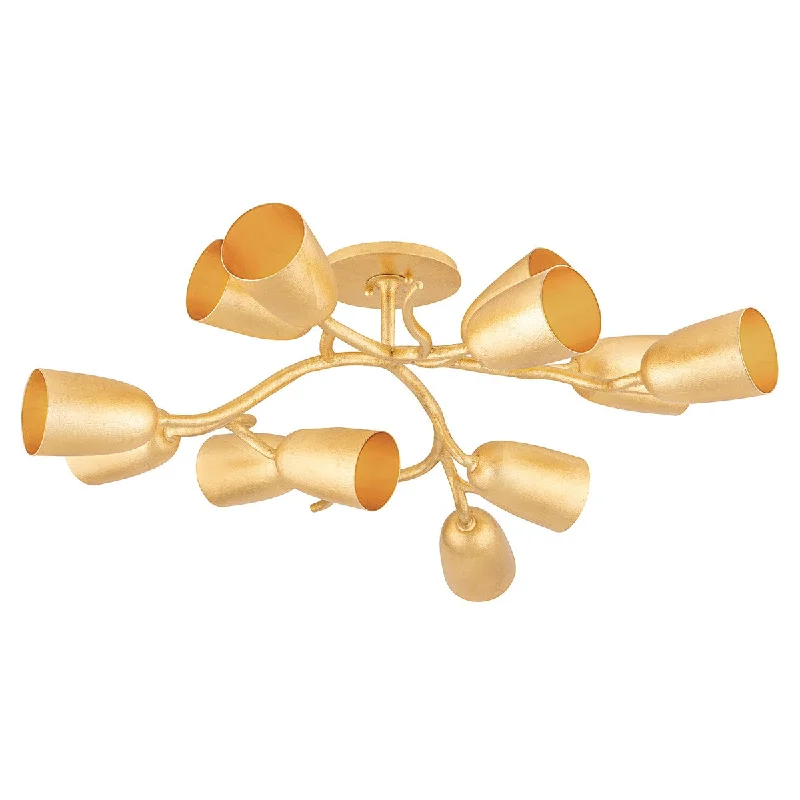 Industrial Lighting for Chemical PlantsVine 12 Light Semi Flush Mount