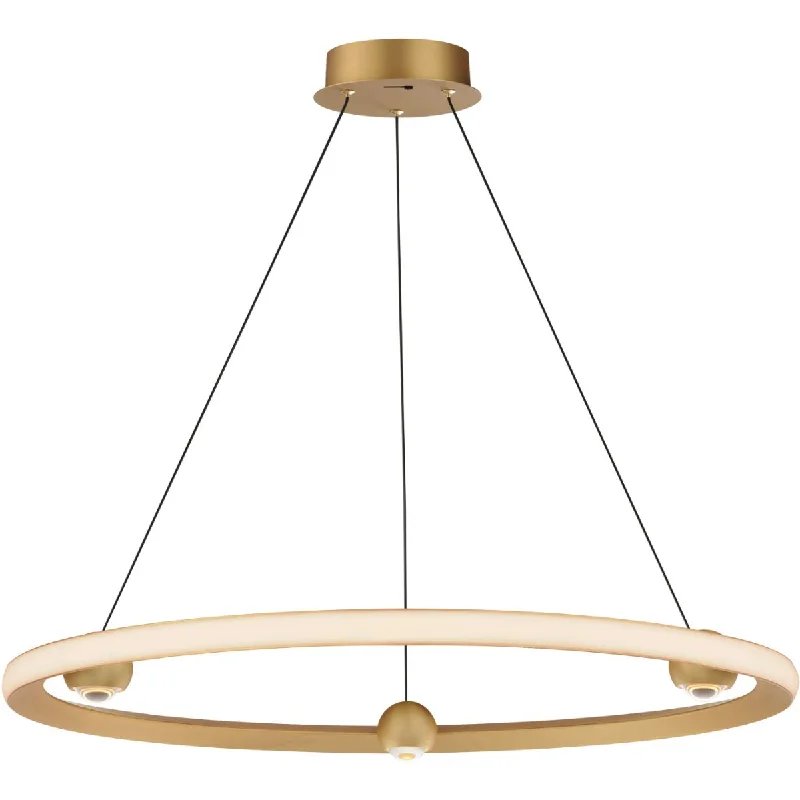 Industrial Lighting for Printing Press FacilitiesNodes 32 in. LED Pendant Light Selectable CCT Gold finish Industrial Lighting for Printing Press FacilitiesNodes 32 in. LED Pendant Light Selectable CCT Gold finish