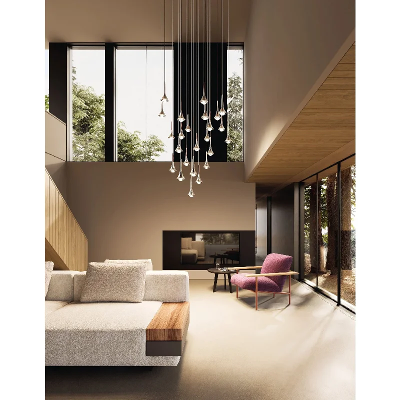 Commercial - grade track lighting for stores24 Light Rain  - Cluster Composition