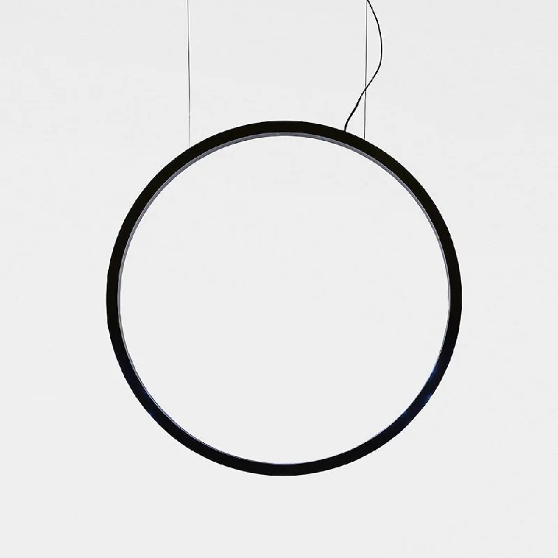 Track lighting with a minimalist track designArtemide SO90EB O' Suspension Outdoor 90Cm (35") LED 42W 30K 90CRI Black 120V with Driver
