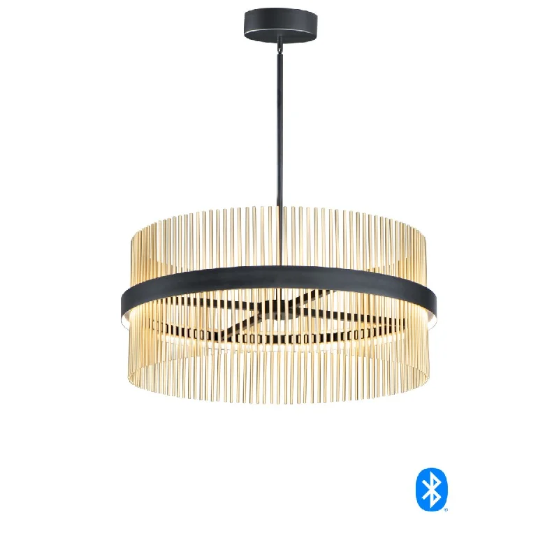 Energy - Efficient Industrial Lighting for Cost - SavingsChimes 34 in. 2 Lights Smart LED Pendant Light Selectable CCT Brass Finish