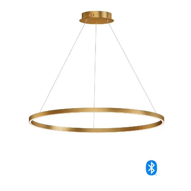 Industrial Exit Sign Lighting for Quick EvacuationGroove 40 in. LED Pendant Light Selectable CCT Gold finish