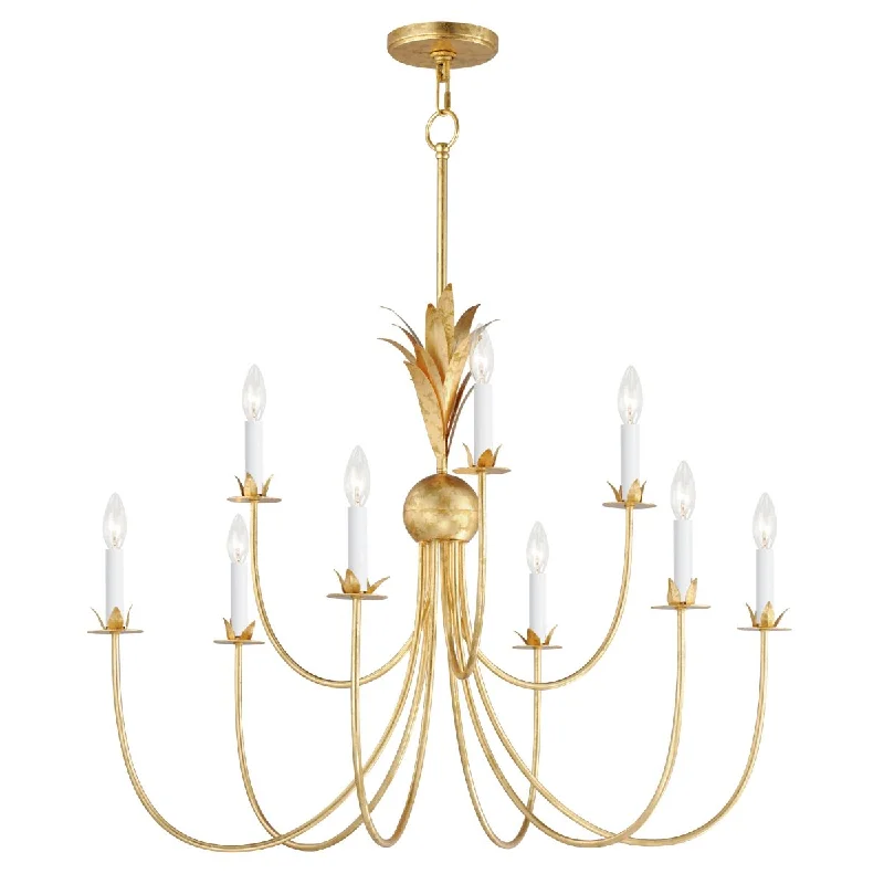 Industrial Lighting for Metal Fabrication ShopsPaloma 36 in. 9 Lights Chandelier Gold Finish Industrial Lighting for Metal Fabrication ShopsPaloma 36 in. 9 Lights Chandelier Gold Finish