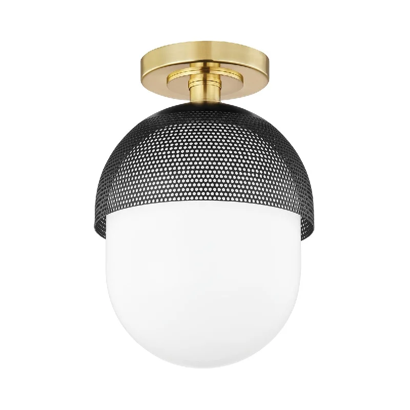 Industrial Lighting for Chemical PlantsNyack One Light Semi Flush Mount