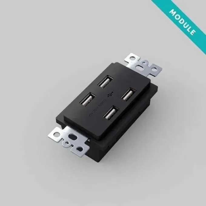 Modern track lighting with LED bulbsUSB Outlet Module