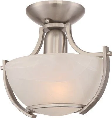 Track lighting for adding a touch of eleganceMonument Semi-Flush Ceiling Fixture Brushed Nickel 10-3/4 X 9-1/2 Inch  Uses 1 100-Watt Incandescent Medium Base Lamp