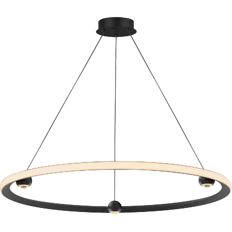 Industrial Lighting for Food Processing FactoriesNodes 40 in. LED Pendant Light Selectable CCT Black finish