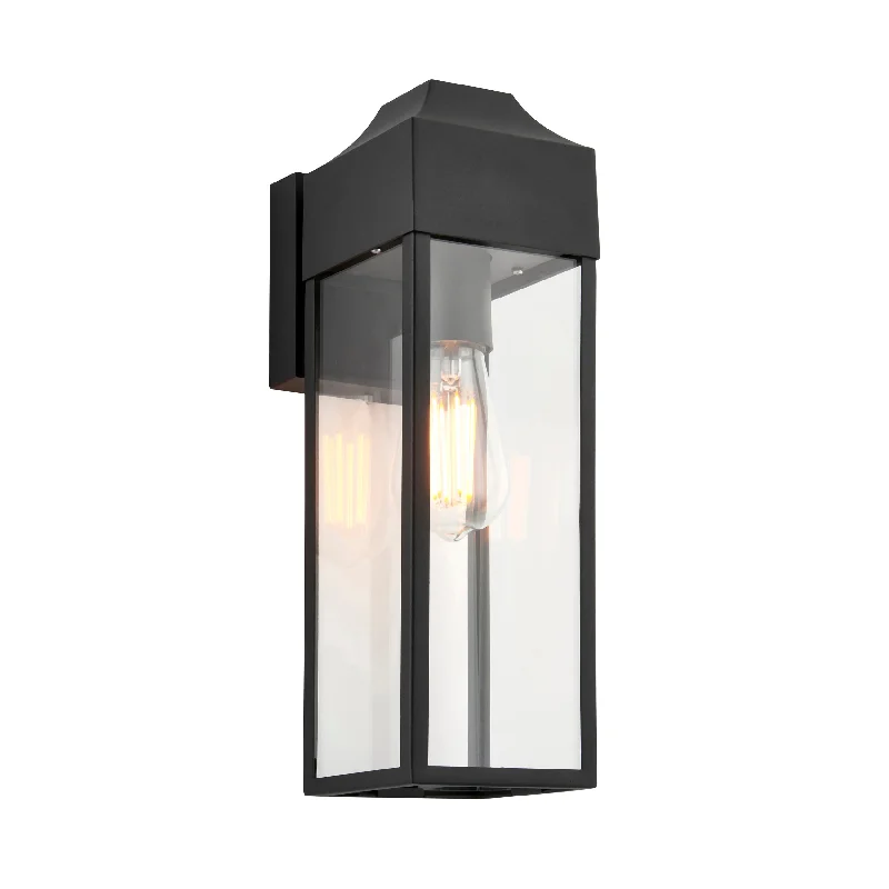 Rustic track lighting for farmhouse decorbohemian wall lamps with colorful glass for an eclectic hallwayParker Outdoor Wall Light - Matt Black / Brushed Silver