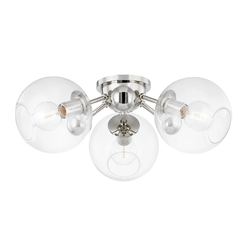 Industrial Lighting for Textile MillsAbbott Three Light Semi Flush Mount