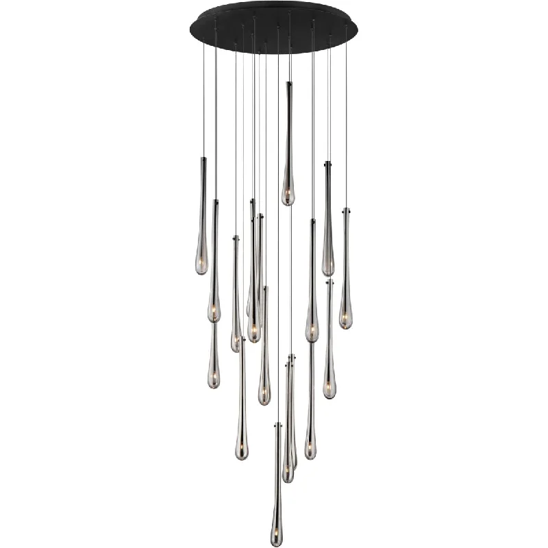 Industrial Lighting for Electronics ManufacturingStillo 25 in. 18 Lights LED Pendant Light Black finish