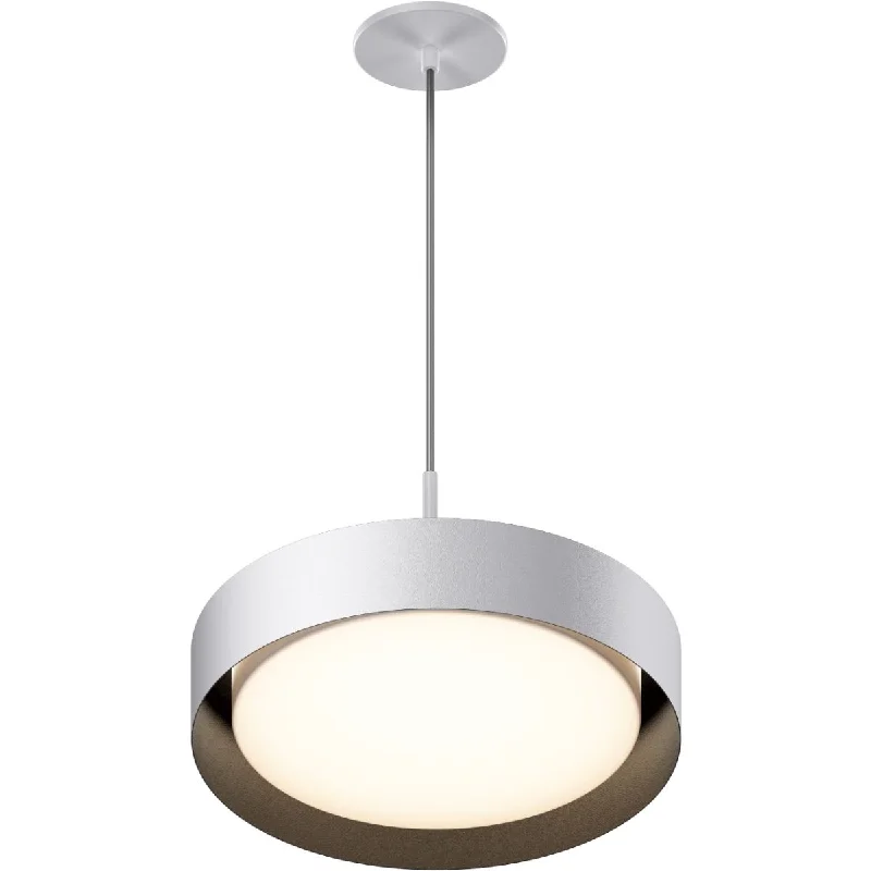 Low - Bay Industrial Lighting Fixtures for Small FactoriesEcho 16 in. LED Pendant Light White finish with Black interior