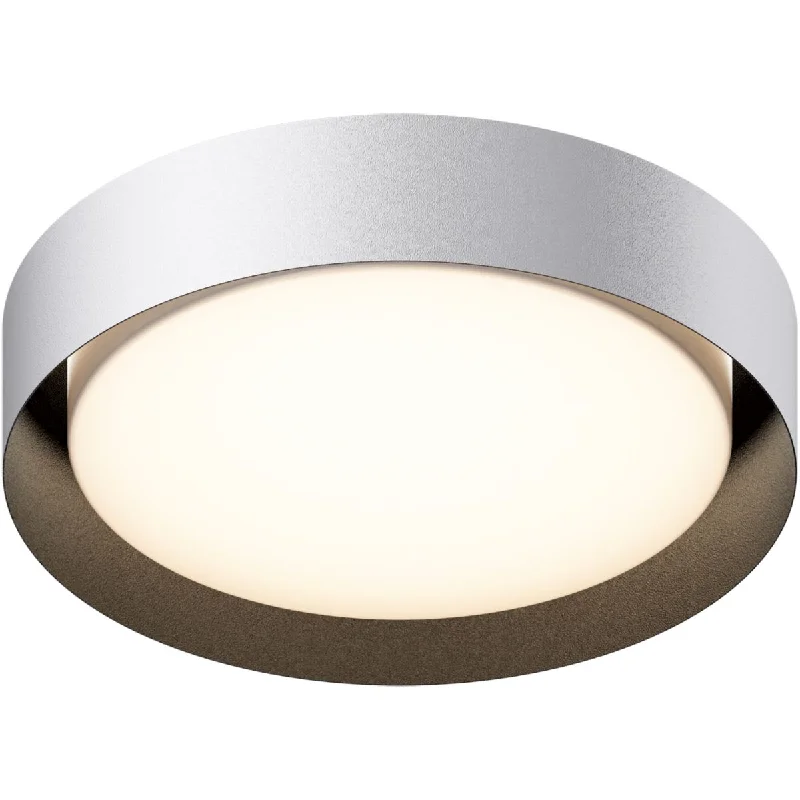 Industrial Lighting for Automotive Manufacturing PlantsEcho 16 in. LED Flush Mount Light White Finish with Black interior