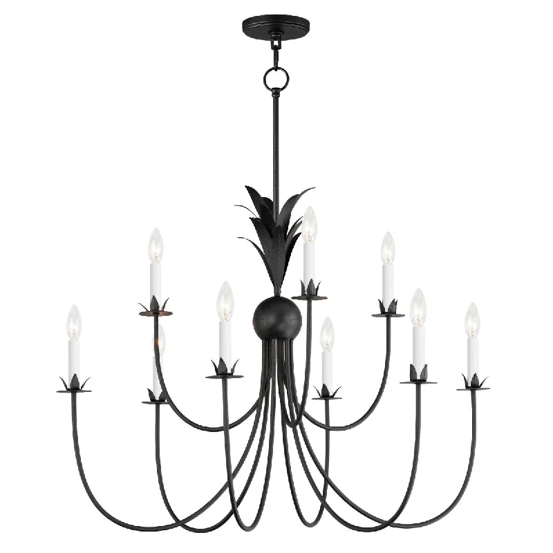Durable Industrial Lighting for Harsh EnvironmentsPaloma 36 in. 9 Lights Chandelier Black Finish