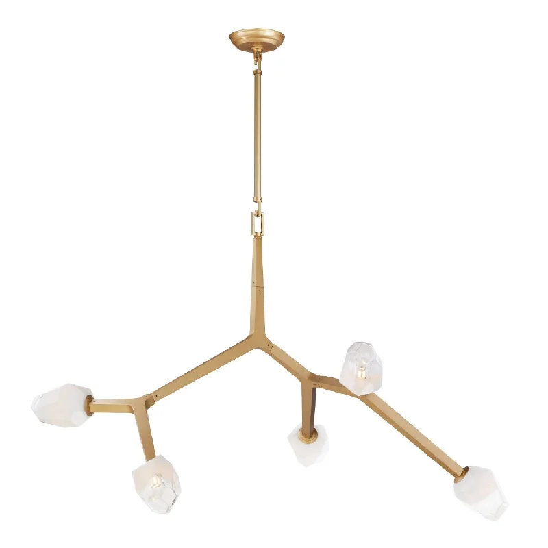 Low - Bay Industrial Lighting Fixtures for Small FactoriesBlossom 43 in. 5 Lights LED Pendant Light Brass Finish
