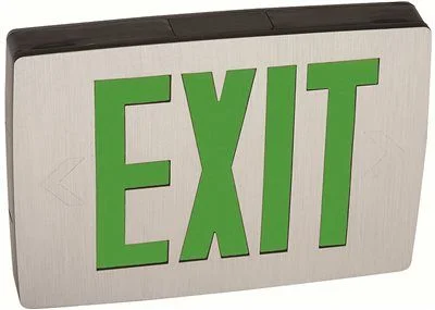 Track lighting with a decorative track designExtreme Cast-Aluminum Vandal-Resistant Exit Sign Green