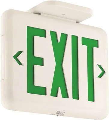 Track lighting for museums and galleriesDual-Lite Led Exit Sign Ac Only Green Letters White Damp Location Listed