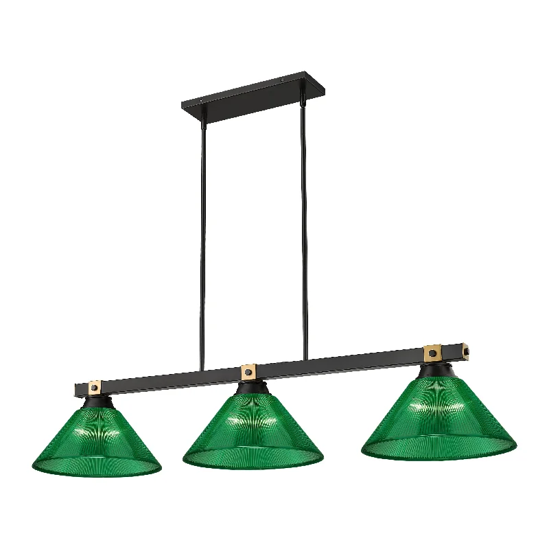Track lighting for creating a moody atmosphereBronte 3-Light Billiard Light