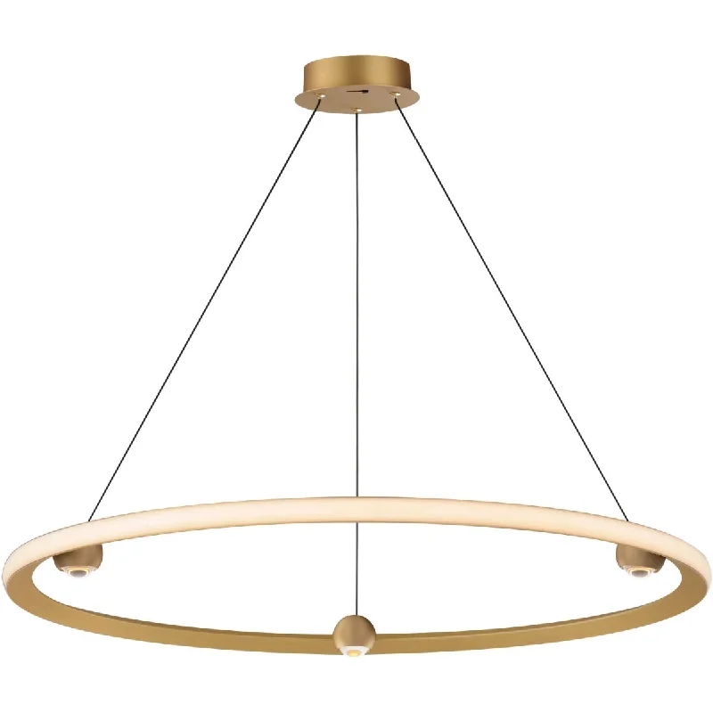Industrial Lighting for Metal Fabrication ShopsNodes 40 in. LED Pendant Light Selectable CCT Gold finish