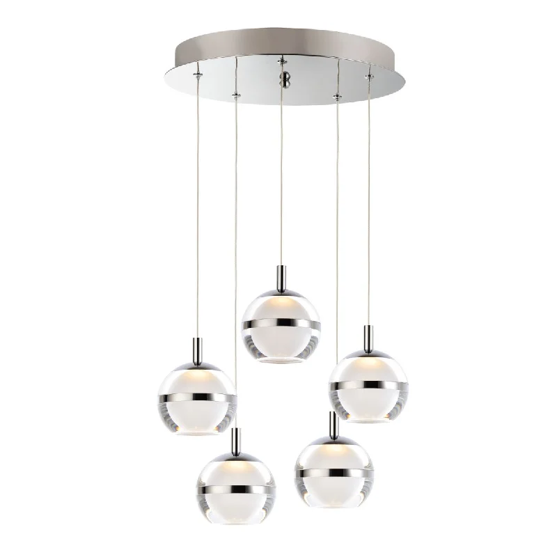 Dust - Resistant Industrial Lighting for Dirty WorkspacesSwank 15 in. 5 Lights LED Pendant Light Chrome finish
