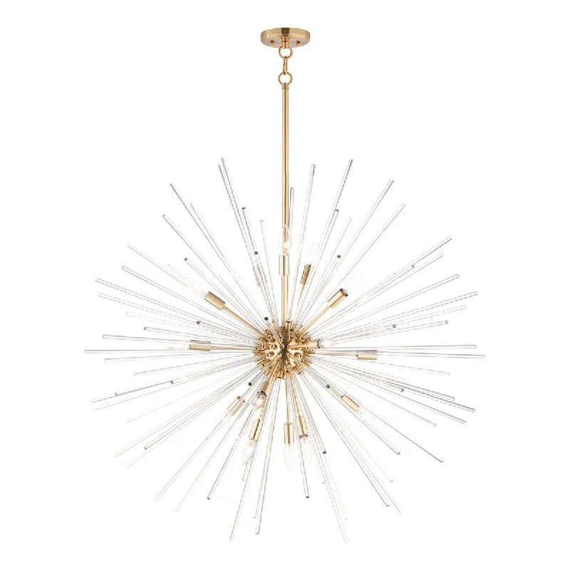 Corrosion - Resistant Industrial Lighting for Coastal FactoriesPolaris 38 in. 16 Lights Pendant Light Satin Brass Finish