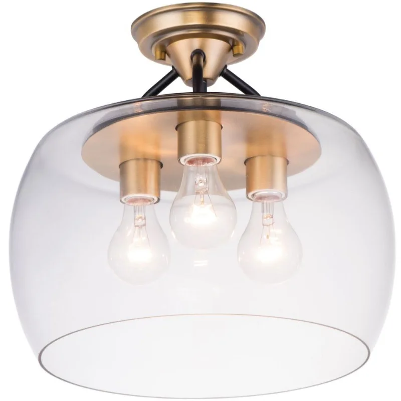 Low - Bay Industrial Lighting Fixtures for Small FactoriesGoblet 14 in. 3 Lights Semi flush Mount Light Antique Brass Finish Low - Bay Industrial Lighting Fixtures for Small FactoriesGoblet 14 in. 3 Lights Semi flush Mount Light Antique Brass Finish