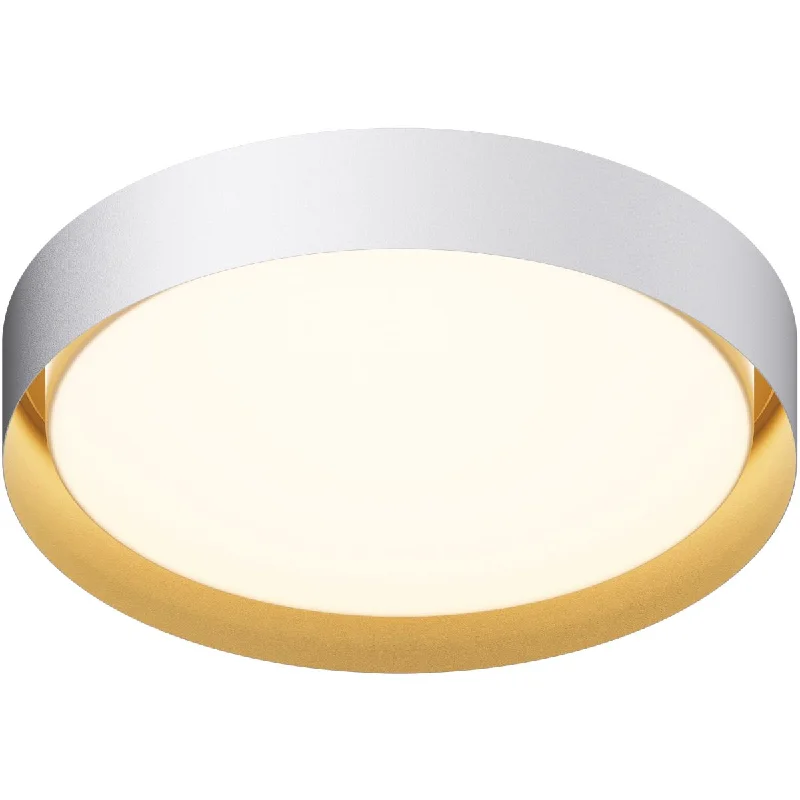 Corrosion - Resistant Industrial Lighting for Coastal FactoriesEcho 24 in. LED Flush Mount Light, Selectable CCT White Finish with Gold interior
