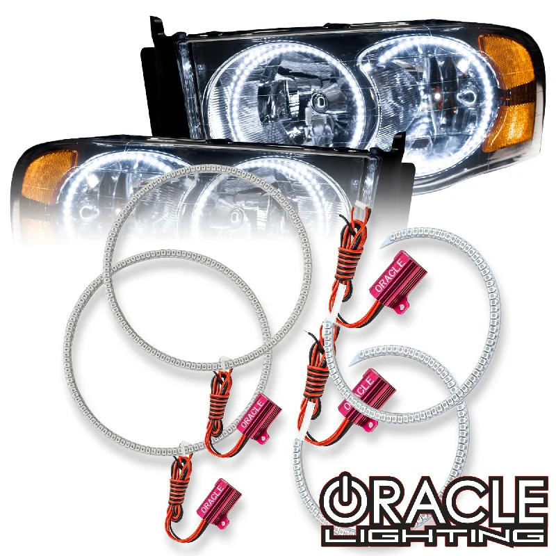 Wireless track lighting for easy installationORACLE Lighting 2002-2005 Dodge Ram LED Headlight Halo Kit