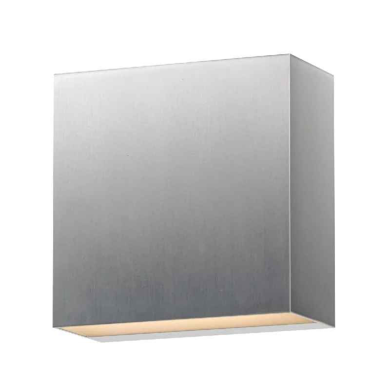 Color - Tunable Industrial Lighting for Special ApplicationsCubed 6 in. LED Outdoor Wall Sconce Satin Aluminum Finish