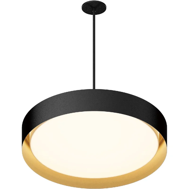 Industrial Lighting for Food Processing FactoriesEcho 24 in. LED Pendant Light Black finish with Gold interior Industrial Lighting for Food Processing FactoriesEcho 24 in. LED Pendant Light Black finish with Gold interior