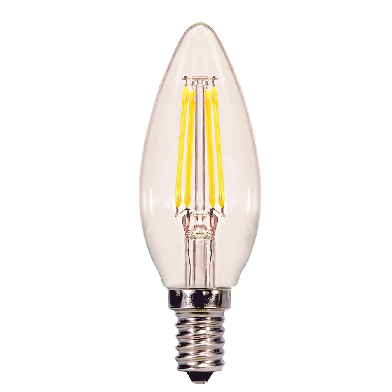 Industrial Area Lighting for Large Open Spaces4.5 Watt B11 LED - Clear - Candelabra base - 2700K - 350 Lumens - 120 Volt -  6 Pack