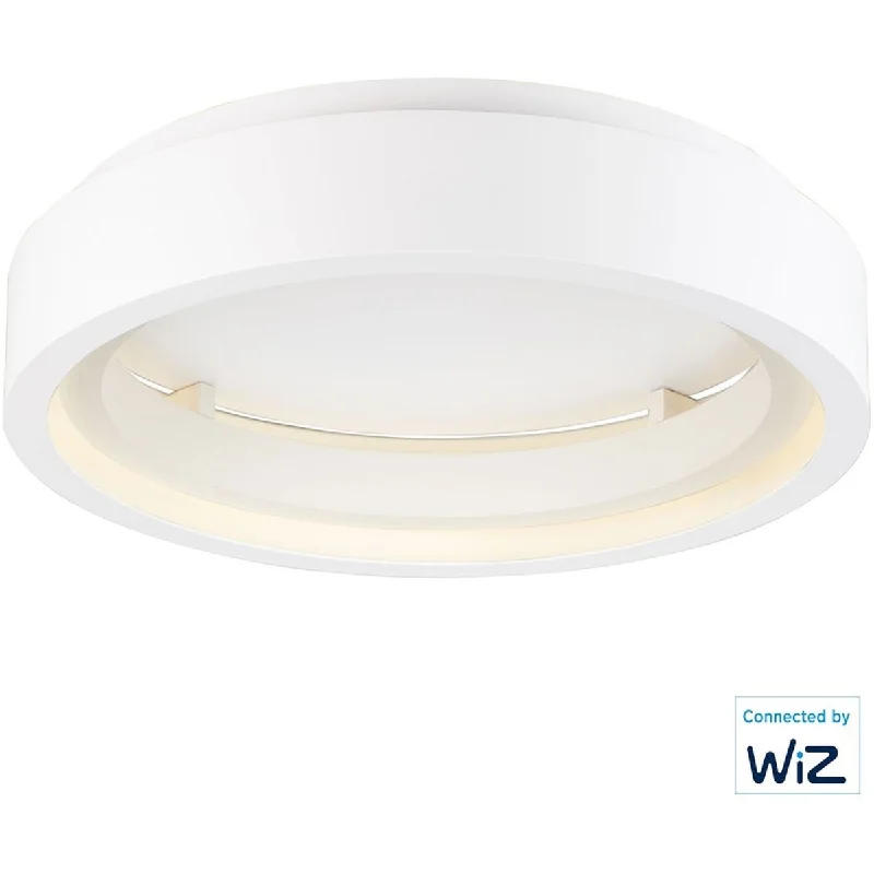 Industrial Lighting with High CRI (Color Rendering Index) for True Color PerceptionIcorona Wiz 23 in. Smart LED Flush Mount Light RGBW Matte White Finish