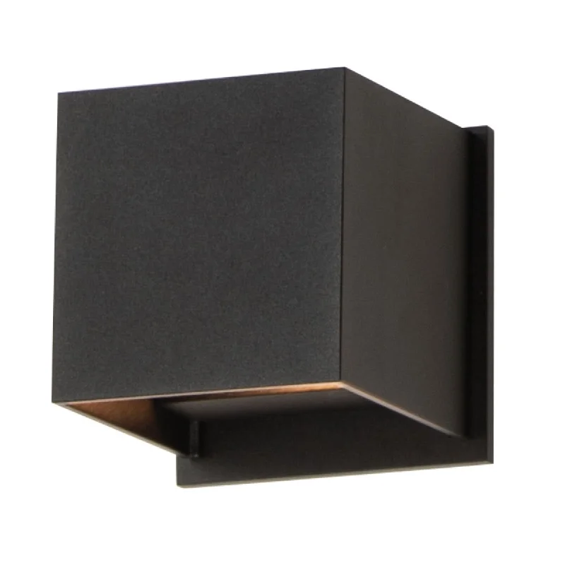 Industrial Lighting for Woodworking FactoriesAlumilux Cube 4 in. 2 Lights LED Outdoor Wall Sconce Black Finish
