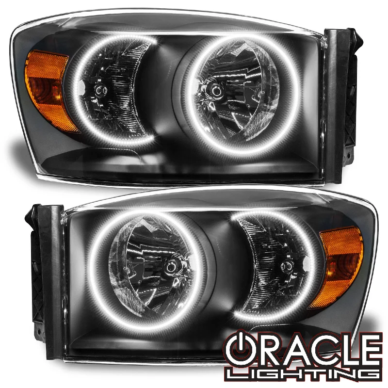 Energy - efficient track lighting fixturesORACLE Lighting 2007-2008 Dodge Ram Pre-Assembled Halo Headlights - Black