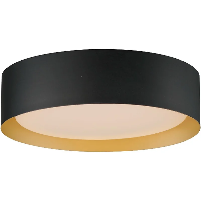 Energy - Efficient Industrial Lighting for Cost - SavingsEcho 16 in. LED Flush Mount Light Black Finish with Gold interior