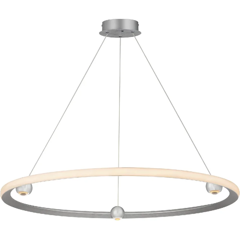 Industrial Pendant Lighting for Machine ShopsNodes 40 in. LED Pendant Light Selectable CCT Brushed Aluminum finish