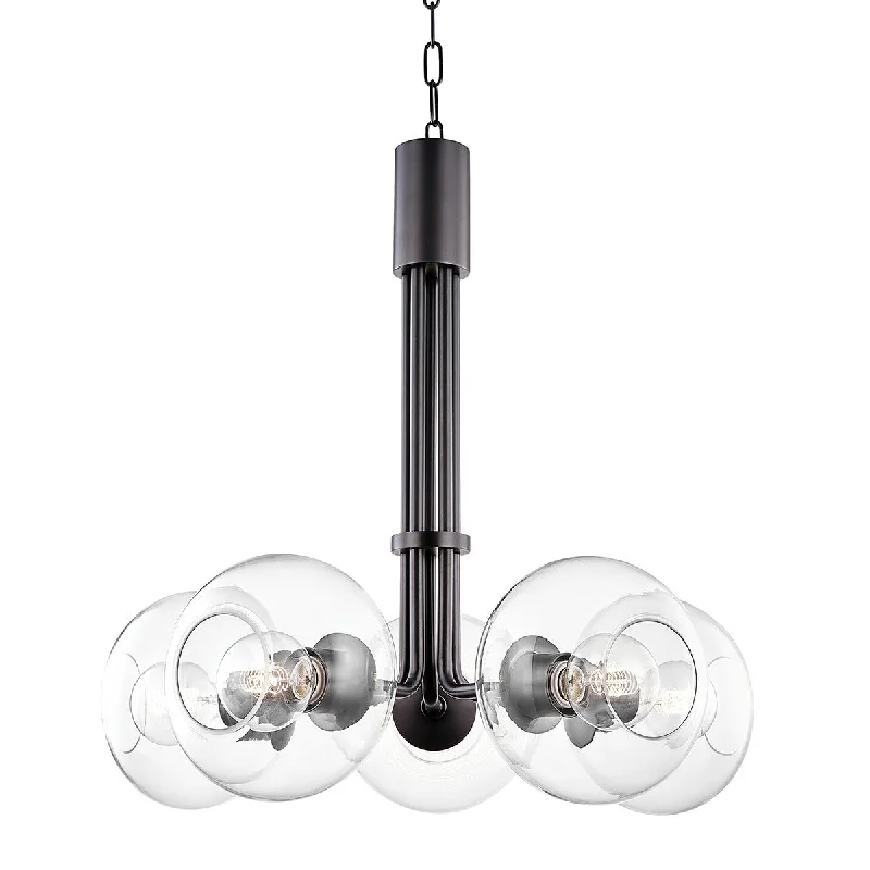 Industrial Lighting for Printing Press FacilitiesMargot Five Light Chandelier