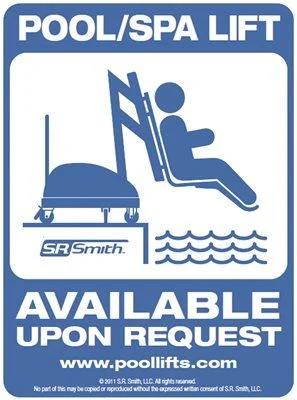 Track lighting with adjustable armsPool Deck Sign - "Pool Lift Available"