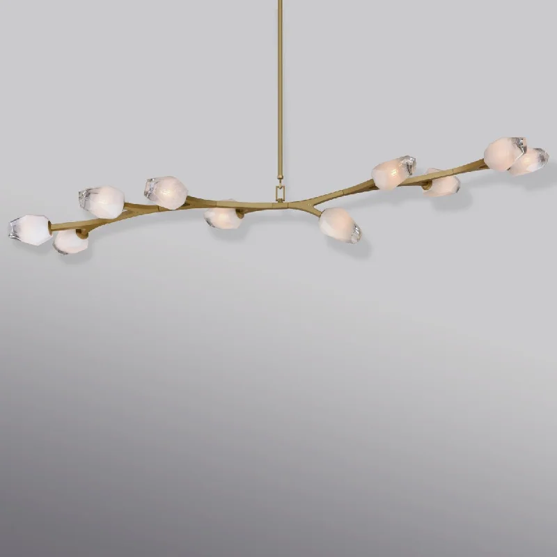 Industrial Lighting for Chemical PlantsBlossom 71 in. 10 Lights LED Pendant Light Brass Finish