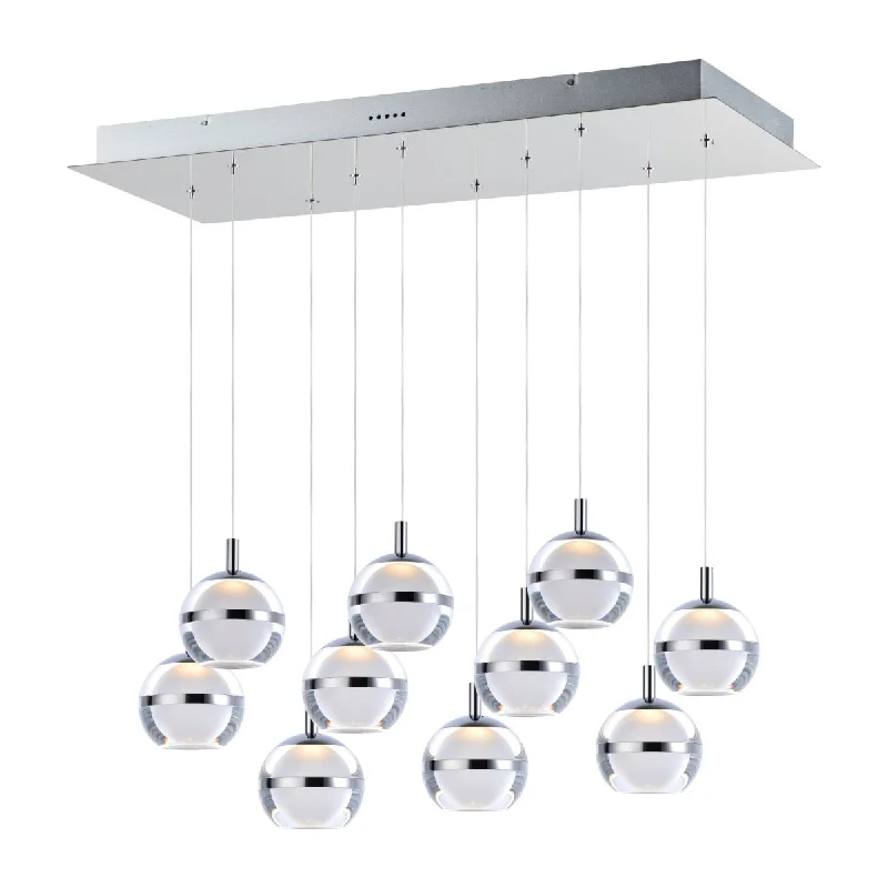 Corrosion - Resistant Industrial Lighting for Coastal FactoriesSwank 31 in. 10 Lights LED Pendant Light Chrome finish