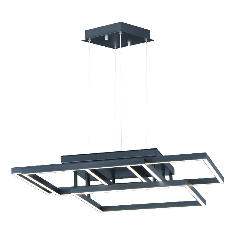 Low - Bay Industrial Lighting Fixtures for Small FactoriesTraverse 31 in. LED Pendant Light Black finish