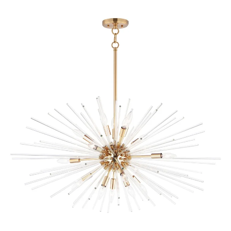 Industrial Emergency Lighting for Safety in FactoriesPolaris 20 in. 16 Lights Pendant Light Satin Brass Finish