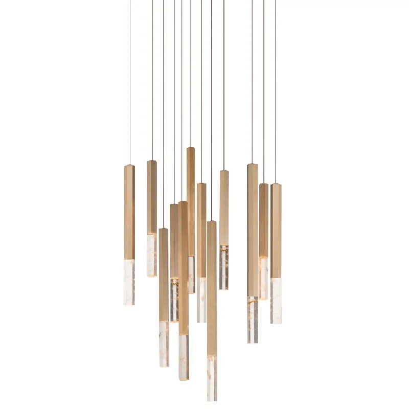 Color - Tunable Industrial Lighting for Special ApplicationsDiaphane 28 in. 12 Lights LED Pendant Light Gold Finish Color - Tunable Industrial Lighting for Special ApplicationsDiaphane 28 in. 12 Lights LED Pendant Light Gold Finish