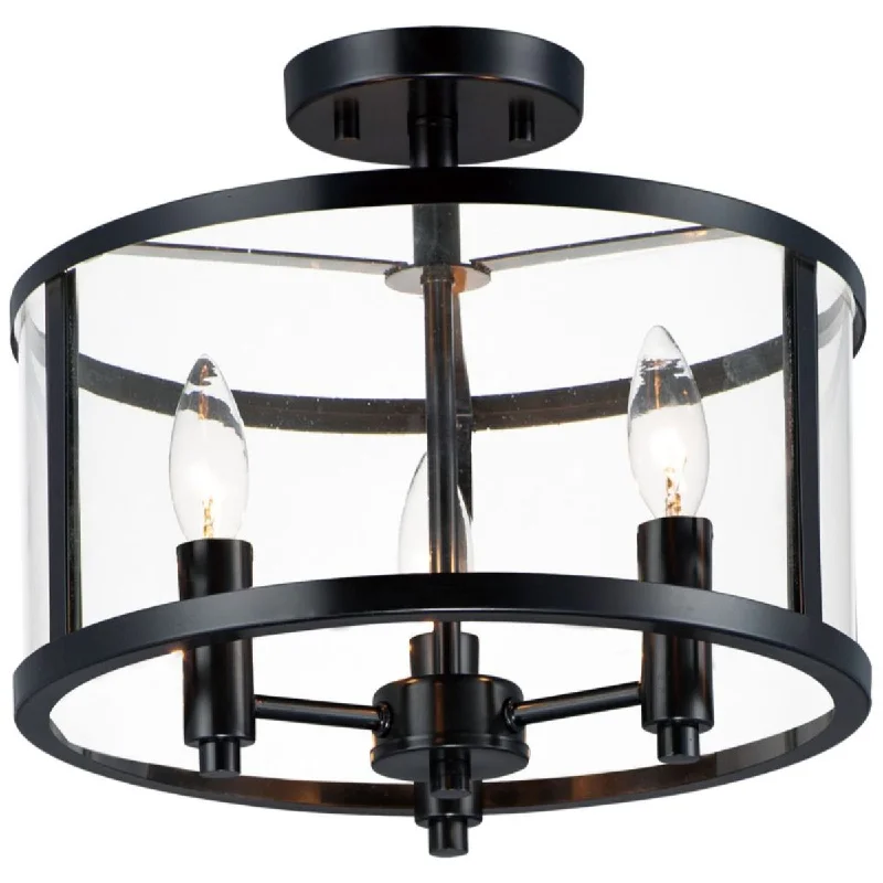 Industrial Lighting for Metal Fabrication ShopsSentinel 13 in. 3 Lights Semi Flush Mount Light Black finish Industrial Lighting for Metal Fabrication ShopsSentinel 13 in. 3 Lights Semi Flush Mount Light Black finish