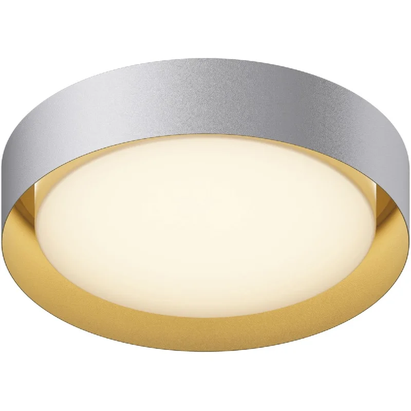 Industrial Lighting for Pharmaceutical ManufacturingEcho 16 in. LED Flush Mount Light White Finish with Gold interior