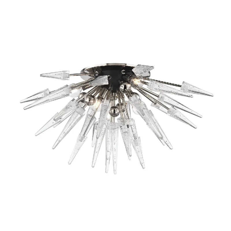 Dust - Resistant Industrial Lighting for Dirty WorkspacesSparta Six Light Semi Flush Mount