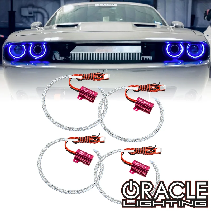 Track lighting with multiple heads for flexibility2015–23 Dodge Challenger Halo Lights — Standard Mount Track lighting with multiple heads for flexibility2015–23 Dodge Challenger Halo Lights — Standard Mount