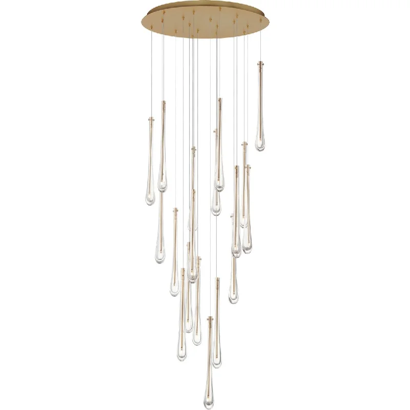 Industrial Wall - Mounted Lighting for Workshop WallsStillo 25 in. 18 Lights LED Pendant Light Gold finish