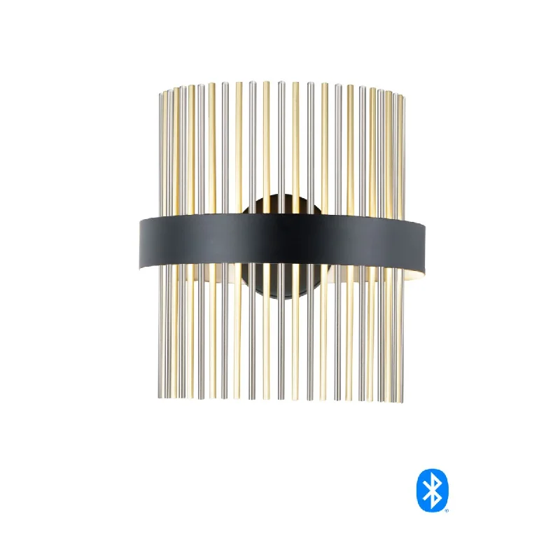 Durable Industrial Lighting for Harsh EnvironmentsChimes 15 in. 2 Lights Smart LED Wall Light Selectable CCT Brass & Nickel finish