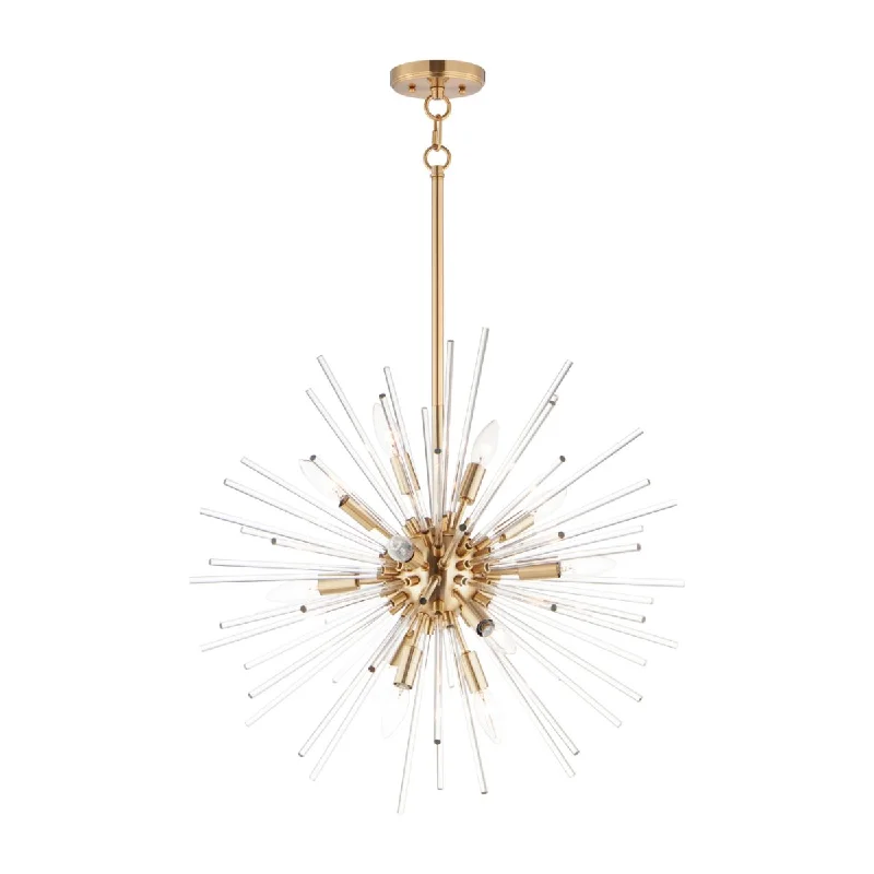Industrial Lighting for Printing Press FacilitiesPolaris 23 in. 12 Lights Pendant Light Satin Brass Finish Industrial Lighting for Printing Press FacilitiesPolaris 23 in. 12 Lights Pendant Light Satin Brass Finish